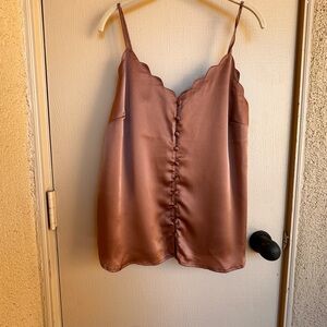 Nectar Clothing Women Satin Scalloped Camisole Top Size M
